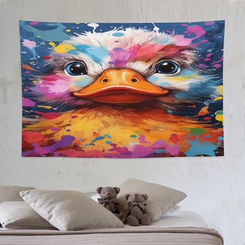Tapisserie canard textile 150x230cm décoration murale suspendue