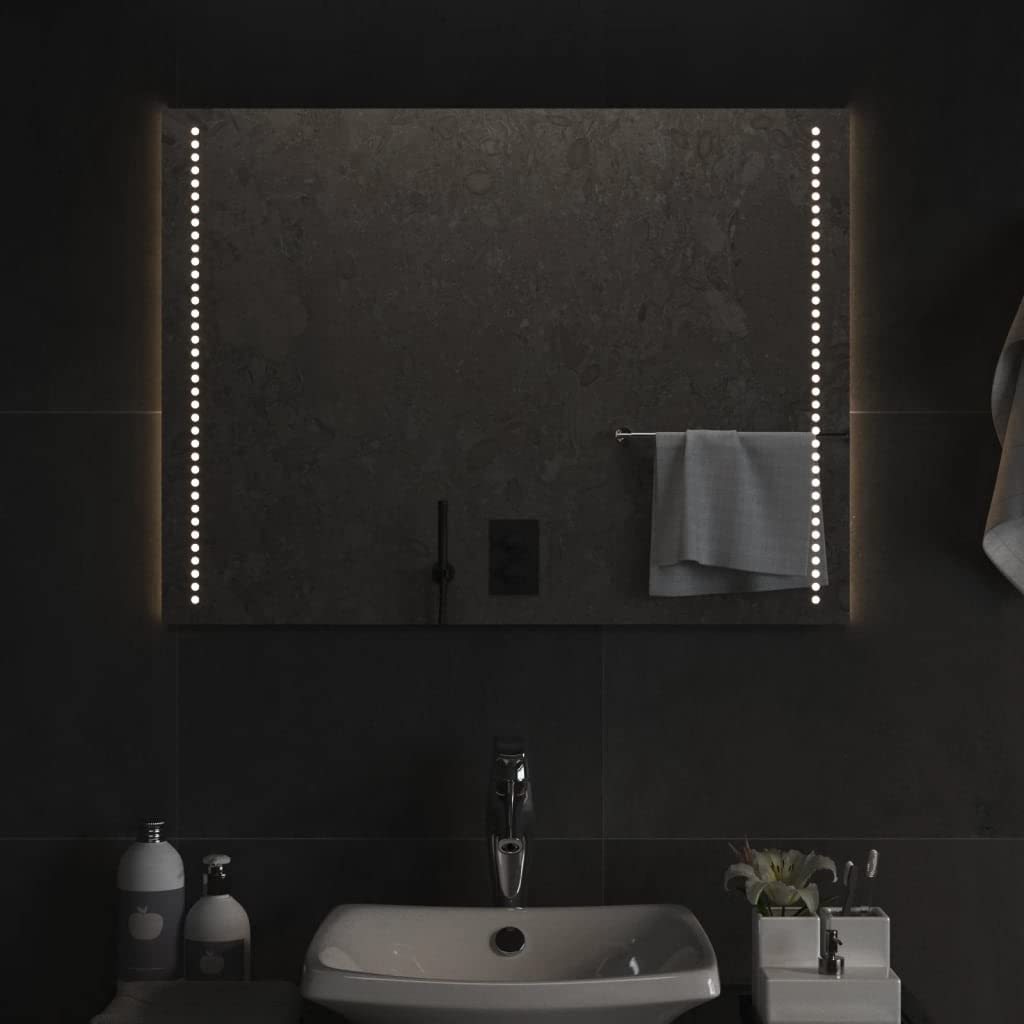 Miroir de salle de bain à LED 60x80 cm avec éclairage intégré pour illuminer votre visage