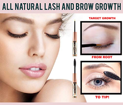 Organic Castor Oil for Face (2oz) + FREE Filled Mascara Tube, 100% Pure USDA Eyebrow Eyelash Growth Serum, Cold Pressed, Hexane Free Hair Lash Serum