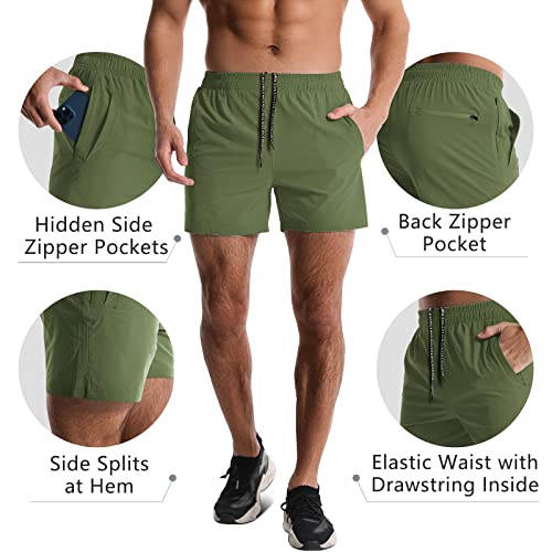 Image of 2 Pack Mens Athletic Shorts 5 Inch Quick Dry Gym Workout Shorts Men Lightweight Sports Running Shorts with Pockets