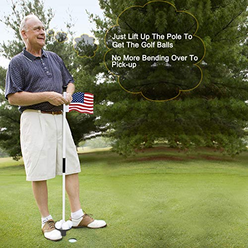 Kingtop Golf Flagstick Mini, Practice Putting Green Flag Stick For Yard, Pole | Pin | Flagpole, Portable 2-Section Design, 3 Foot, 1-Pack, White #TOP3