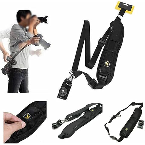 Buy-Simplicity® Quick Release Sling Black Camera Single Shoulder Strap | Adjustable, Anti-Scratch, and Durable | SLR DSLR Camera Strap Accessories Cover
