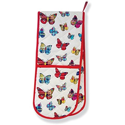 D&C Tartan Butterflies Double Oven Glove Cover