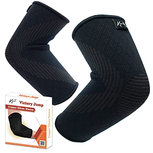 Vj Victory Jump Elbow Brace For Tendonitis And Tennis Elbow, Elbow Brace, Elbow Compression Sleeve, Copper Elbow Sleeve For Men And Women (2Pcs) #TOP12