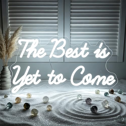 Image of Whfobfe The Best is Yet to Come Neon Sign Led Neon Lights Signs for Wall Decor USB Powered Led for Room Decoration Home Game Room Bar Party Decor