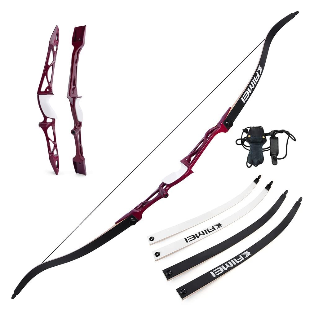 surwolf 66" 68" 70" Archery Competition Recurvebow 12-40 lbs Target Longbow Takedown Recurve Bow Huntingbow for Right Hand（red2，68"-12lbs）