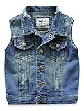 Little Boys Girls Spring Autumn Denim Vest Jacket Waistcoat Top Style2 Blue 110