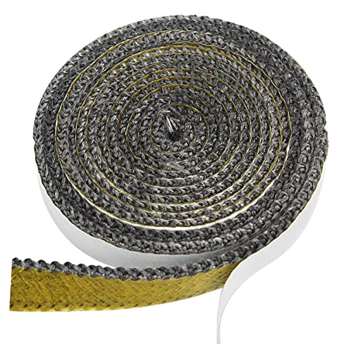 Cinta de Sellado para Chimenea 15mm x 2m, Junta Fibra de Vidrio para Chimenea Autoadhesiva Resistente Al Calor, cinta de sellado para chimenea, ahumador, estufa, cuerda de sellado de fibra de vidrio