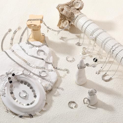 Image of Sasylvia 24 Pcs Anklet and Toe Ring Set for Women Girl Silver Gold Layered Anklet Chain Adjustable Open Toe Ring Foot Jewelry