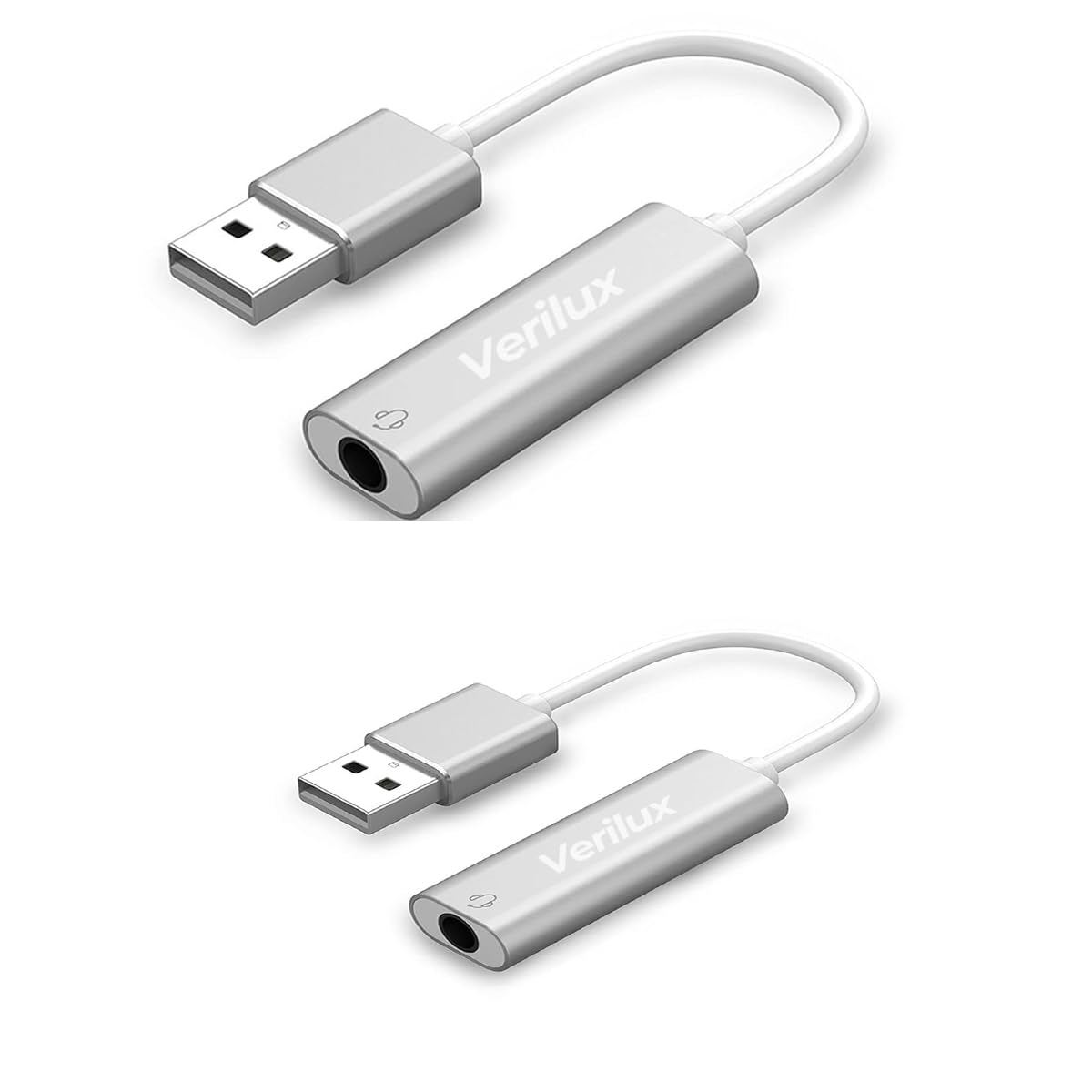 Verilux® 2PCS USB Sound Card, USB to 3.5mm Jack Audio Adapter, External Stereo Splitter Converter with Virtual 7.1 Channel, Plug & Play for Windows, Mac, Linux, PS4, PC, Laptop-image-21