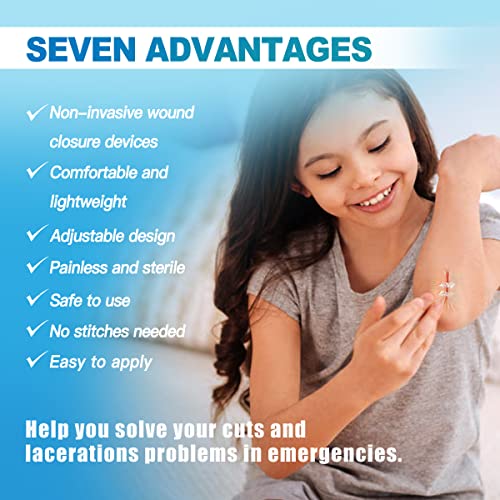 Senvok Butterfly Bandaids For Wound Closure, 2 Pcs Zip Stitch Wound Closure Strips, Surgical Laceration Repair Without Sew - Quick Clot - Emergency Wound Closures Device (Pu) #TOP3