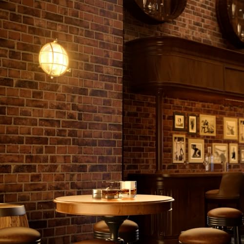 Image of Sunluck Brass Bulkhead Light Grid Round Nautical Wall Lampshade,Ceiling Mount,Sauna Light Waterproof IP54,Rust Resistant,Decoration Cafe,Bar,Porches,Patios,Restaurants