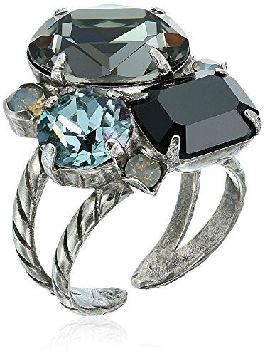 Sorrelli Black Onyx Emerald Cluster Ring, Size 7-9 #TOP11