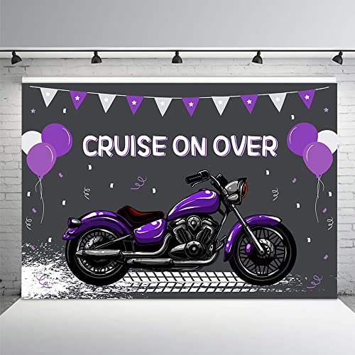 MEHOFOND Motorcycle Birthday Backdrop For Girl Women