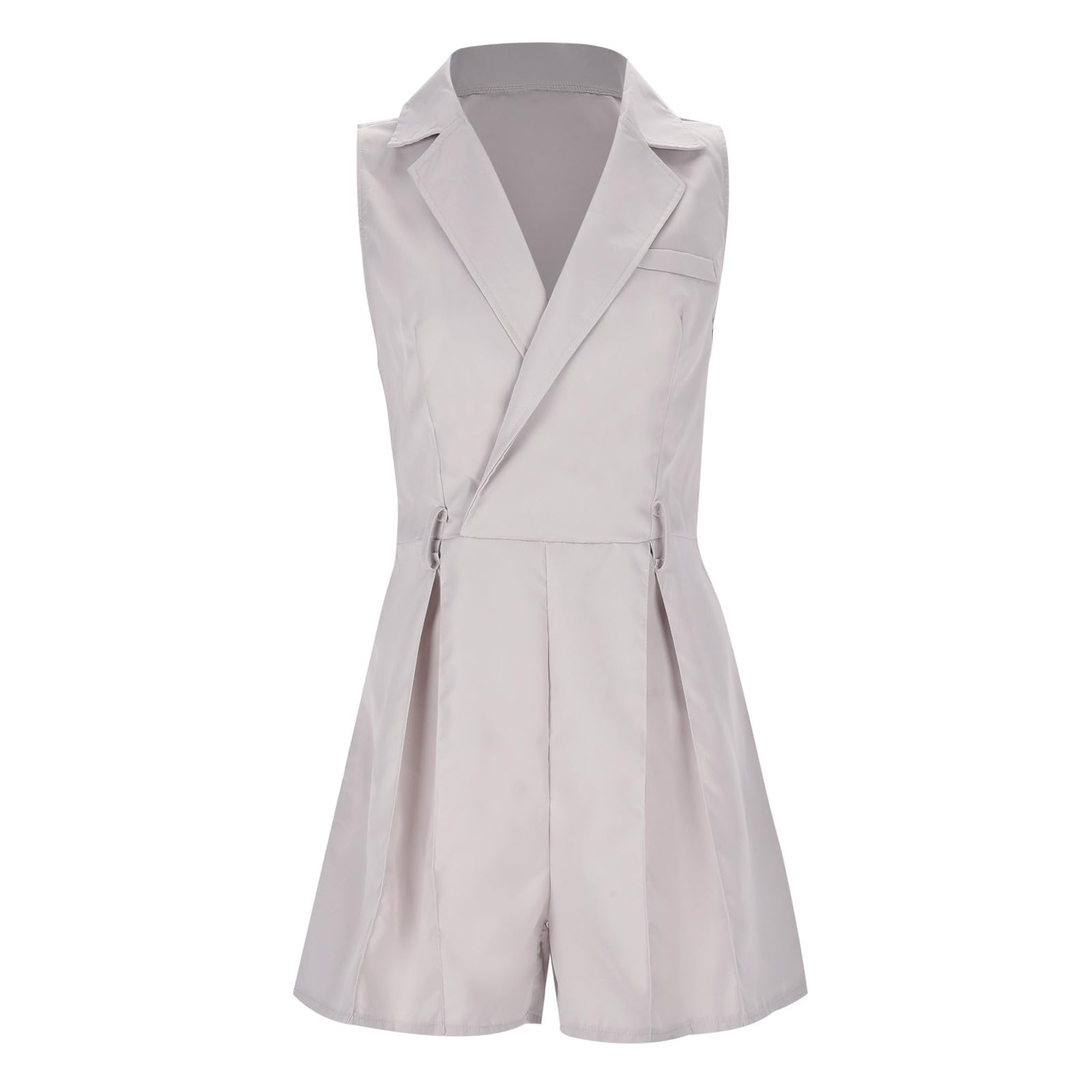 Tuta da donna elegante, senza maniche, estiva, senza maniche, tuta estiva