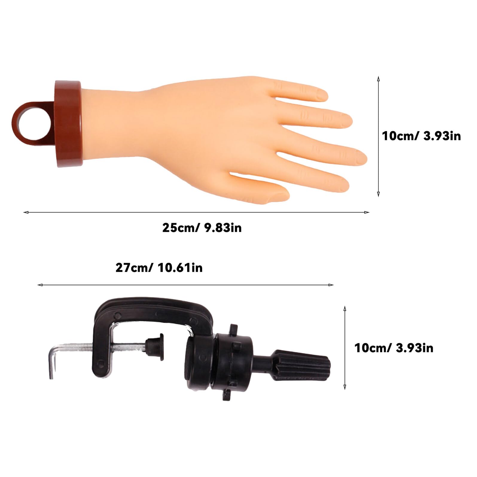 Modelo de Mano de Silicona Flexible para Práctica de Uñas
