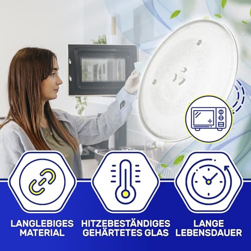 Mikrowellenteller Glas Universal Ø318 mm Hat 3 Fixierungen mit dem Originalcode DE74-20015B DE7420015B DE74-20015G DE7420015G für Samsung - MONTERAL