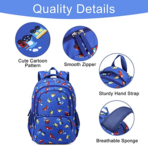 CLUCI Kids Backpack for Boys Bookbags Preschool Toddler Daycare School Bag Elementary Kindergarten Lightweight Waterproof Bluey Backpack Cars - Image 5