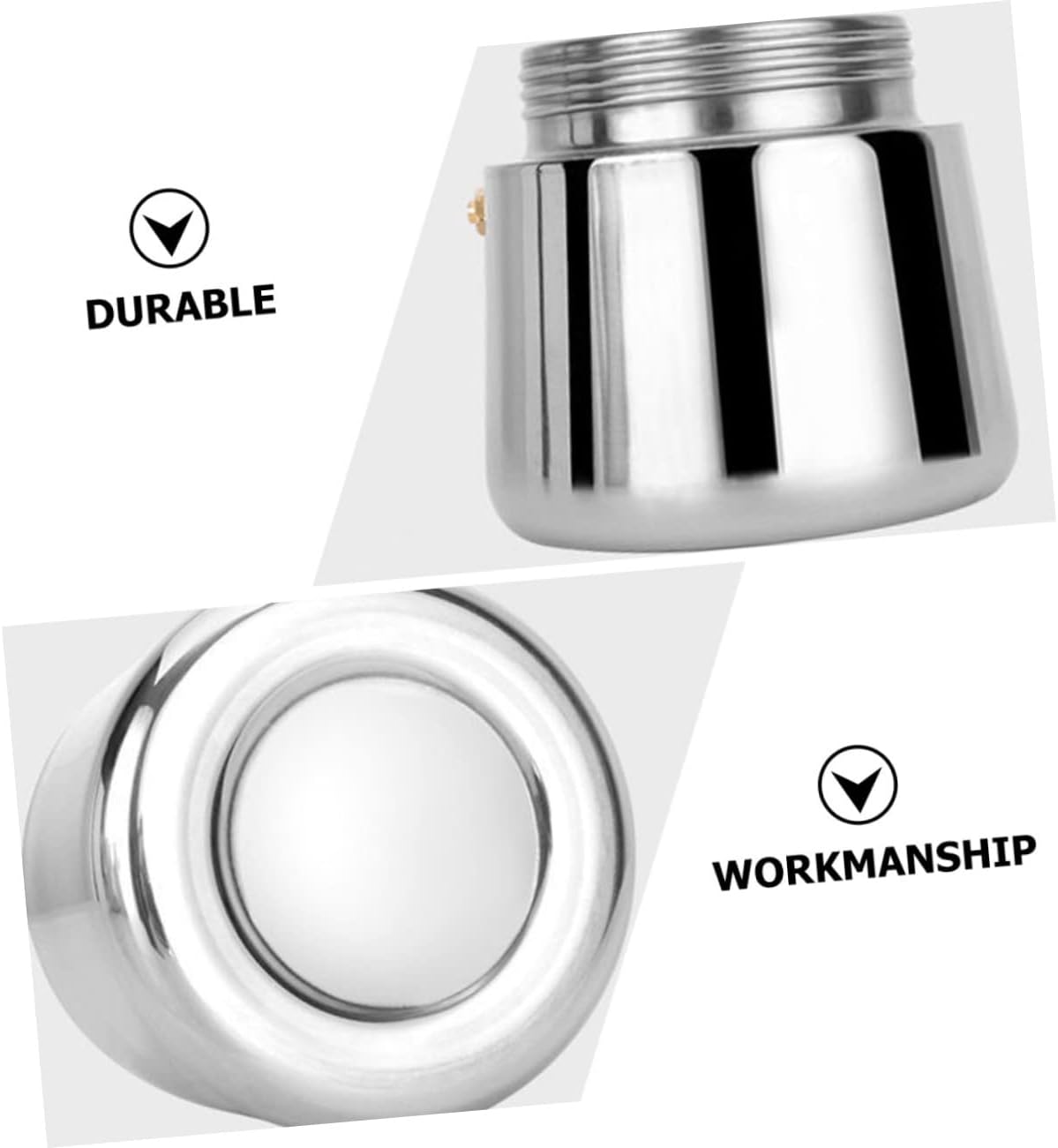 Mobestech 2pcs Stainless Steel Espresso Coffee Maker Cup Portable Pot for Home and to Use -scald Handle Suitable for Various Stovetops