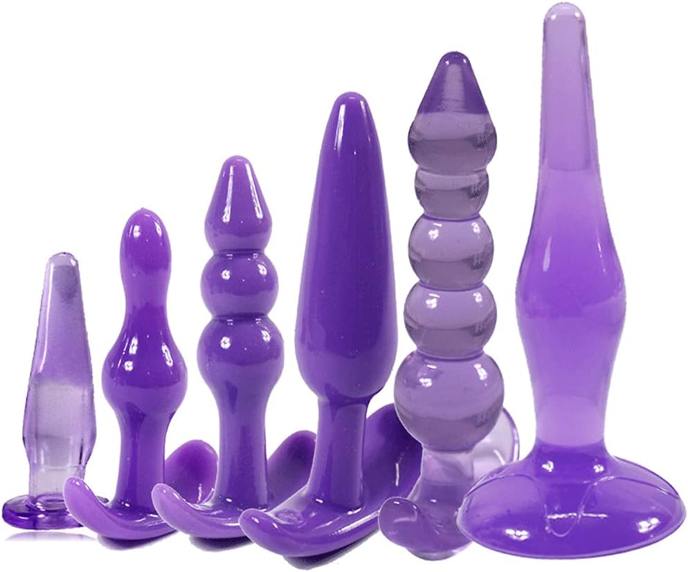Silicone Anales Beads Flexible Mssager with 4 Balls Waterproof Soft Sticks Toys for Women Men Beginner Advanced Player Trainer Model BS4RFGH (Purple)
