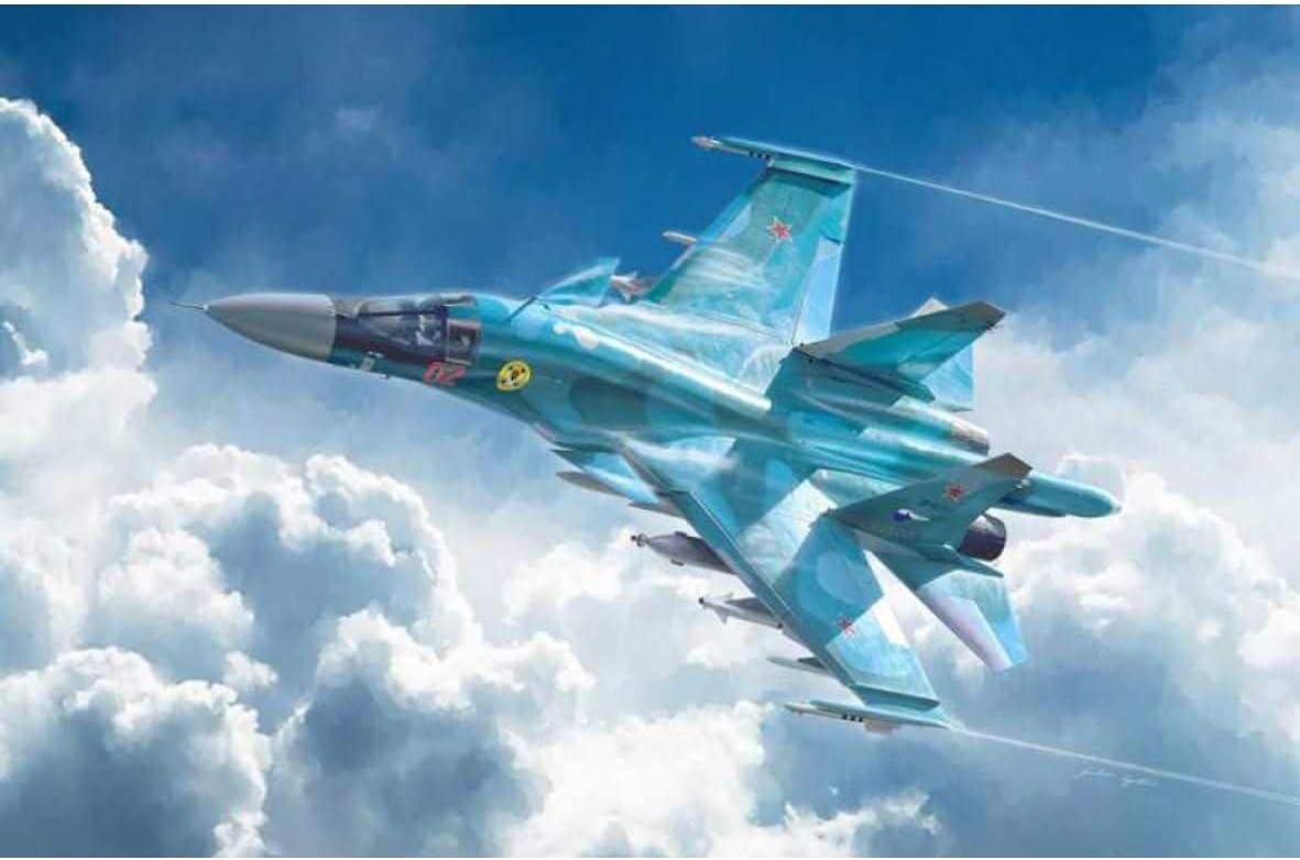 Italeri 1379 Su-27, Su-32, 1:72 SUKHOI SU-34 Fullback, Not Painted, Large