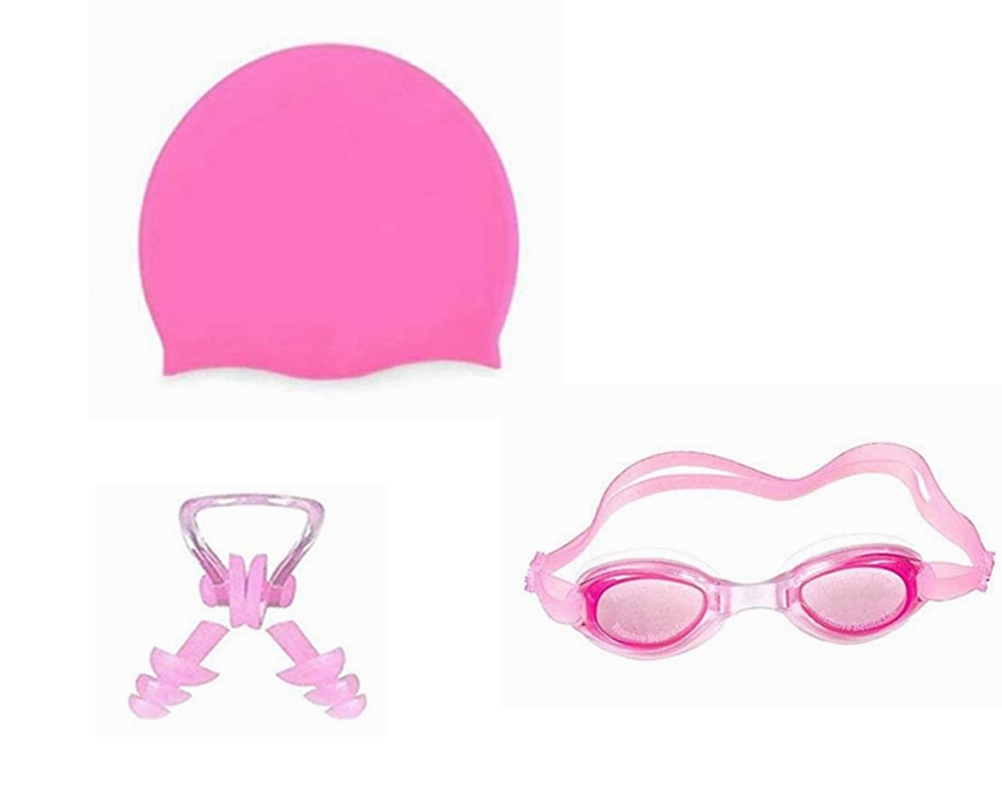 Aqua Holic Women's Swimming Half Sleeves Tshirt & Leggings with Swimming 1 Anti Fog Swimming Goggles+ 1 Silicone Swimming Cap+ 1 Nose Clip+ 2 Ear Plugs 1