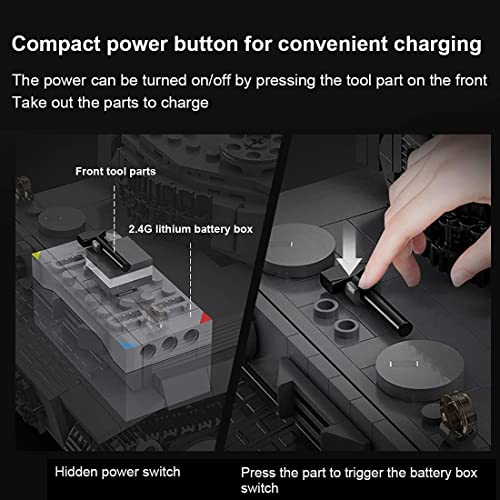 HANHJ Panzer Bausteine,2.4Ghz RC Ferngesteuertes Panzer Modell Bausatz, 2596 Teile Blöcke, Spielzeug für Kinder und… – Bild 8