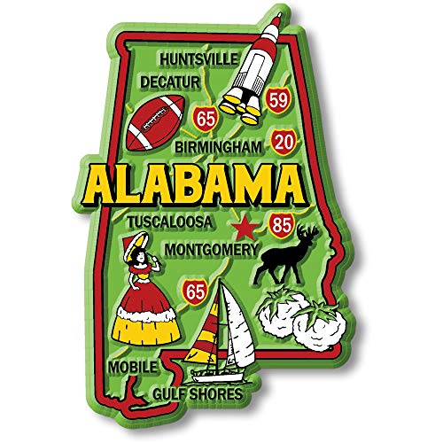 Imán decorativo Alabama de caucho 2.4 x 3.6 pulgadas