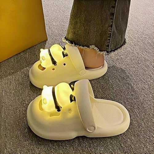 Sandals Women Adorable Panda Slippers with LED Lights Cute Outdoor Slippers Waterproof Versatile3