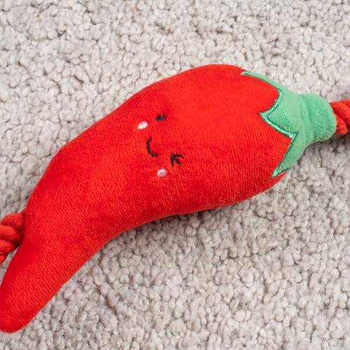 Juguete para perro Fuzzl Tugga Chilis 75cm cuerda látex y peluche miniatura 5