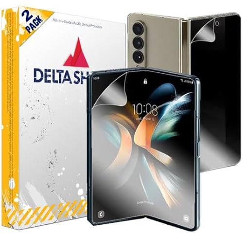 DeltaShield Screen Protector for Samsung Galaxy Z Fold 5 (2-Pack) BodyArmor Anti-Bubble Military-Grade Clear TPU Film