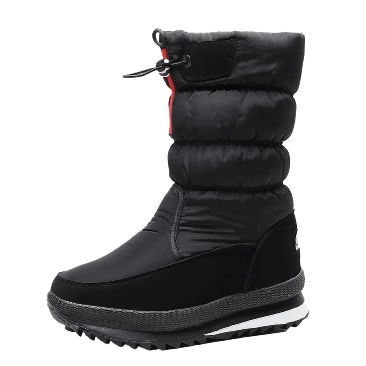 Roeuipg Women's Red Ankle Boots Chunky Platform Waterproof Snow Silver Thick Plush Warm Winter Shoes Woman(,36)