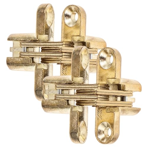 AUTSUPPL 2 piezas Bisagra Oculta de Aleación de Zinc para Muebles Bisagra Cruzada Silenciosa de Alta Resistencia para Puertas Plegables Paquete de Unidades