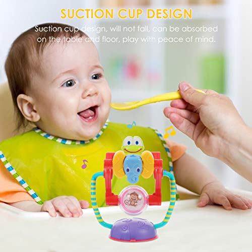 Kisangel Bandeja de brinquedo para desenvolvimento de cadeira alta com ventosa giratória para bebês,