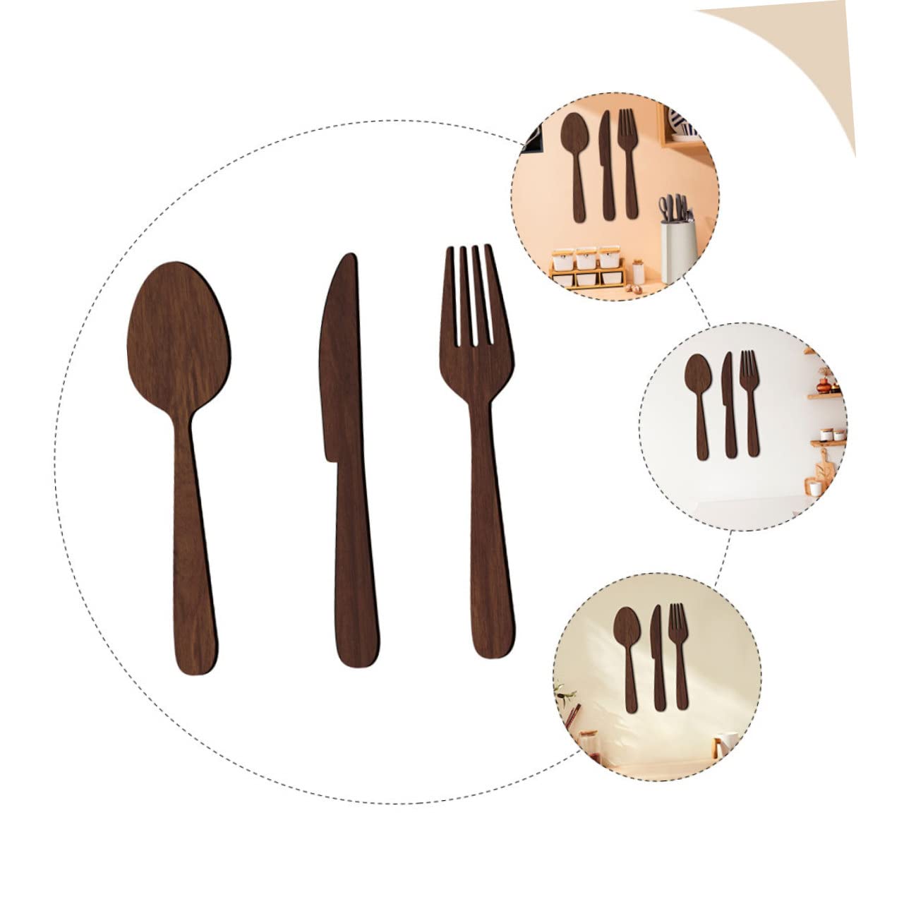 Amazon.co.jp: TOPPERFUN 木製フォーク スプーン壁掛けサインセット