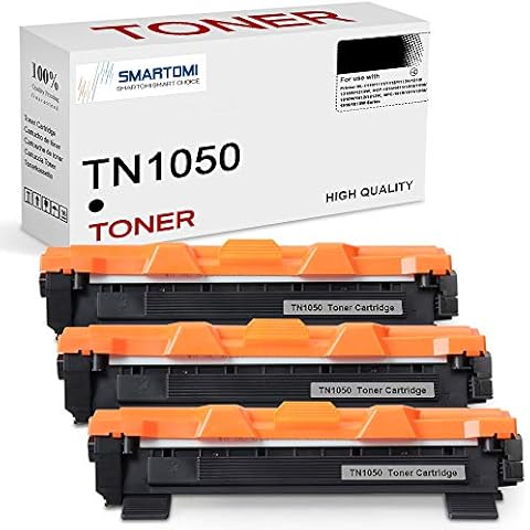 SMARTOMI 3PK TN1050 Compatible Black Toner Cartridges Brother TN1050 for used with Brother HL-1110 HL-1112 HL-1212 HL-1210 DCP-1510 DCP-1610 DCP-1612 DCP-1512 MFC-1810 MFC-1910 Series Printers Cover