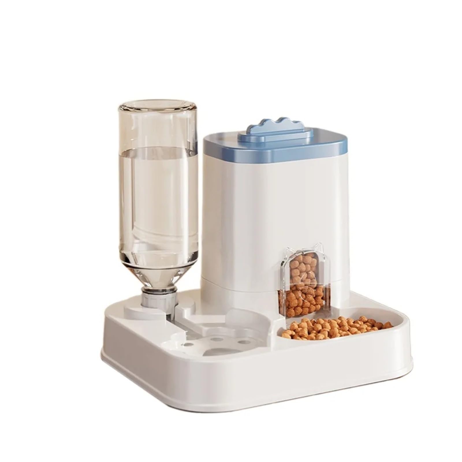 2-in-1 Large Capacity Food Water Dispenser, Dry Wet Separation(Blue)