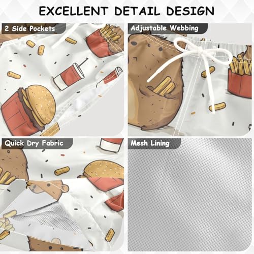 Pigsaly Boys Swim Trunks Capybaras Ship Humber Boys Board Shorts Swimsuit Swimwear Summer Bathing Suit S Multicolor3