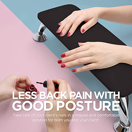 Nail Arm Rest For Acrylic Nails - Hand Rest For Professional Nail Technician - Nails Armrest Table With Pillow Cushion And Hand Holder For Manicure Pedicure - Hand Stand For Nails Tech Desk (Black) #TOP1