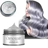 Silver Hair Color Wax,Temporary Hair Color Dye,Natural Hair Coloring Wax for Halloween Cosplay, Party & Daily Use 4.23 oz