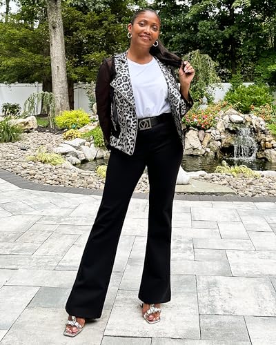 Image of Stelle Women 28 inch /30 inch / 32 inch Bootcut Dress Pants Business Casual Work Pants with Pockets Pull On Regular Slacks for Office