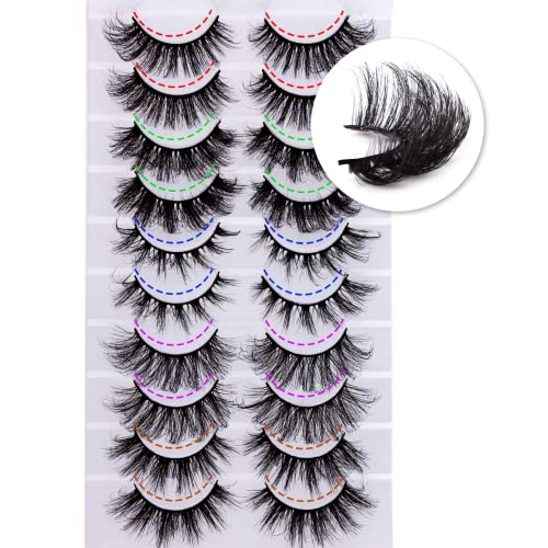 Leipple Falsche Wimpern 10 Paare - 6D Künstliche Wimpern Set Wiederverwendbare natürliche Wimpern (5 Stile) Cover