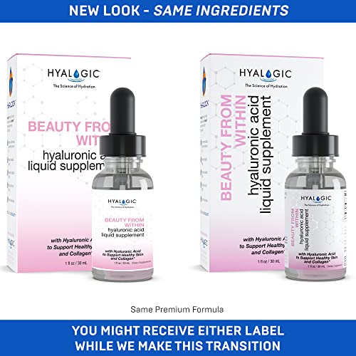 Hyalogic Liquid Hyaluronic Acid Supplement 1Oz - Internal Ha - Skin Hydration - Odorless, Tasteless & Preservative Free - 30 Ml / 1 Fl Oz #TOP1