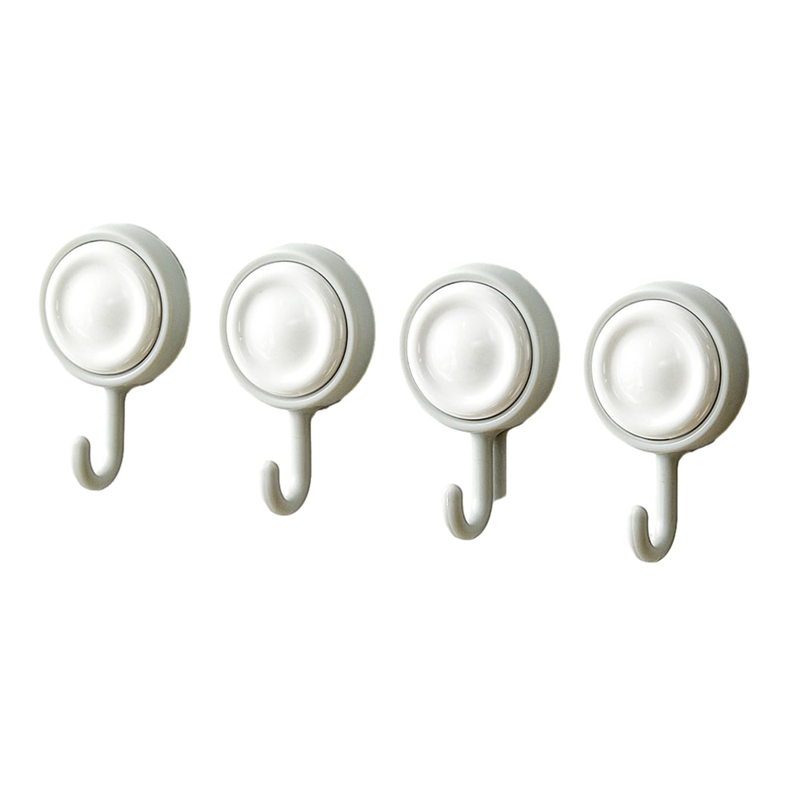 Virelynx White 4Pcs Sticky Hook – 360° Rotation Design Strong Adhesive, Stable Base Wall Hook For Towels Clothes Kitchen Utensils
