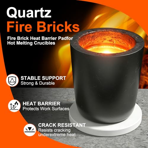 Image of Nelyrho 2-Pack Ceramic Soldering Boards - Quartz Fire Bricks for High-Temp Metal Melting, Casting & Welding