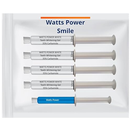 Watts Power - Geles blanqueadores dentales de doble acción al 35 %, enormes 0.3 fl oz, 4 enormes geles de 0.3 fl oz más gel de cuidado posterior,