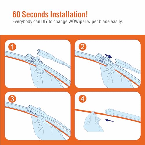 Image of Silicone Wiper Blades 24 inch + 20 inch Automotive Replacement Windshield Wiper Blades for Audi Q5 2018-2009,A4 2018-2009,Q3 2017-2015 OEM Quality Wipers for Front Windshield(Set of 2)