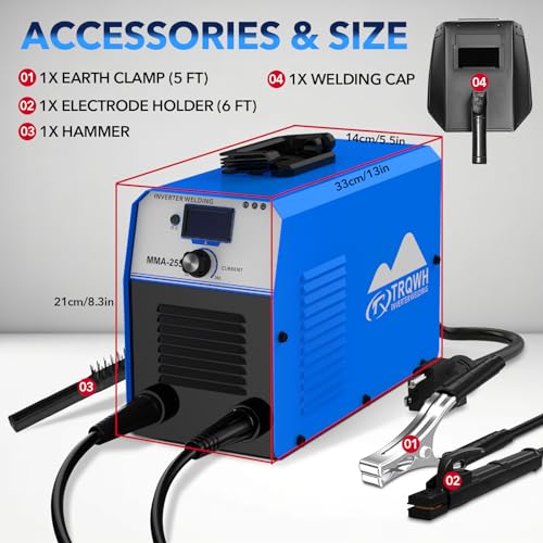 Image of TRQWH MMA255A Mini Welding Machine 200A 110V Stick Welder ARC Welder Machine IGBT Inverter MMA Welder Portable Welding Machine Hot Start for Beginners and Professionals