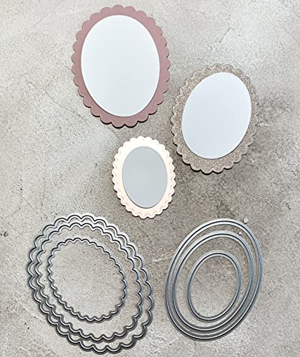 Stanzschablone Cutting Dies ovale Rahmen mit Aufleger, bis 8,3x11cm, 6-tlg Cover