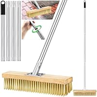 TZEKING Drahtbesen mit Stiel,Drahtbesen zur Moosentfernung,Robust und Langlebig Stahldrahtbesen mit Teleskopstiel 150cm,Stahlbesen für Unkraut,Drahtbesen für Pflastersteine für Terrasse,Deck,Garten